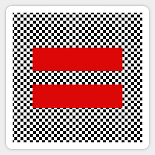 Checkerboard Equality Red Sticker